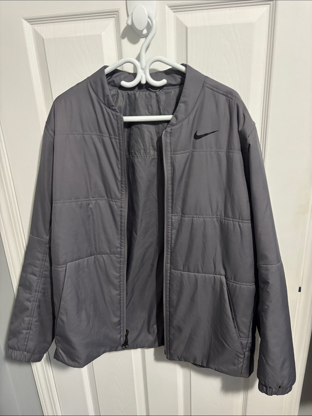 Nike Grey Quilted Bomber Jacket